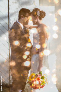 outdoor wedding photos with lighting effects