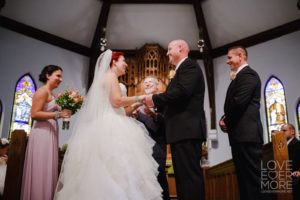 Bride Groom wedding ceremony in church
