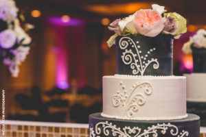 black and white wedding cake