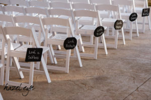 wedding ceremony aisle signs about love