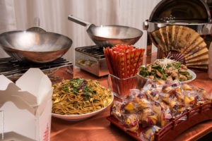 asian food station for weddings